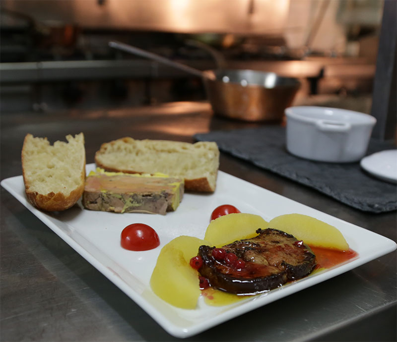 assiette de foie gras restaurant La Forge